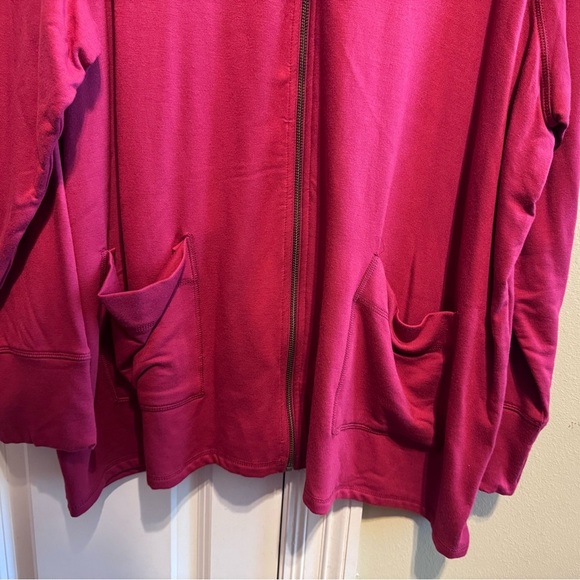 Coldwater Creek Full Zip Lightweight Jacket Front Pockets Maroon Plus Sz 3X - Picture 3 of 12